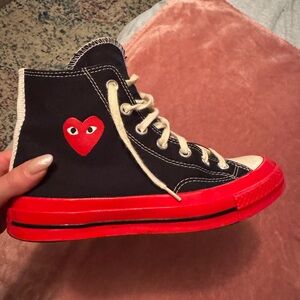 Converse Black and Red High-Top Sneakers